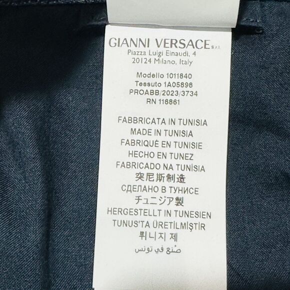 Versace Men’s Size 33 Greca Jeans Blue Stone Wash Straight Leg NWT $850 - Picture 10 of 12